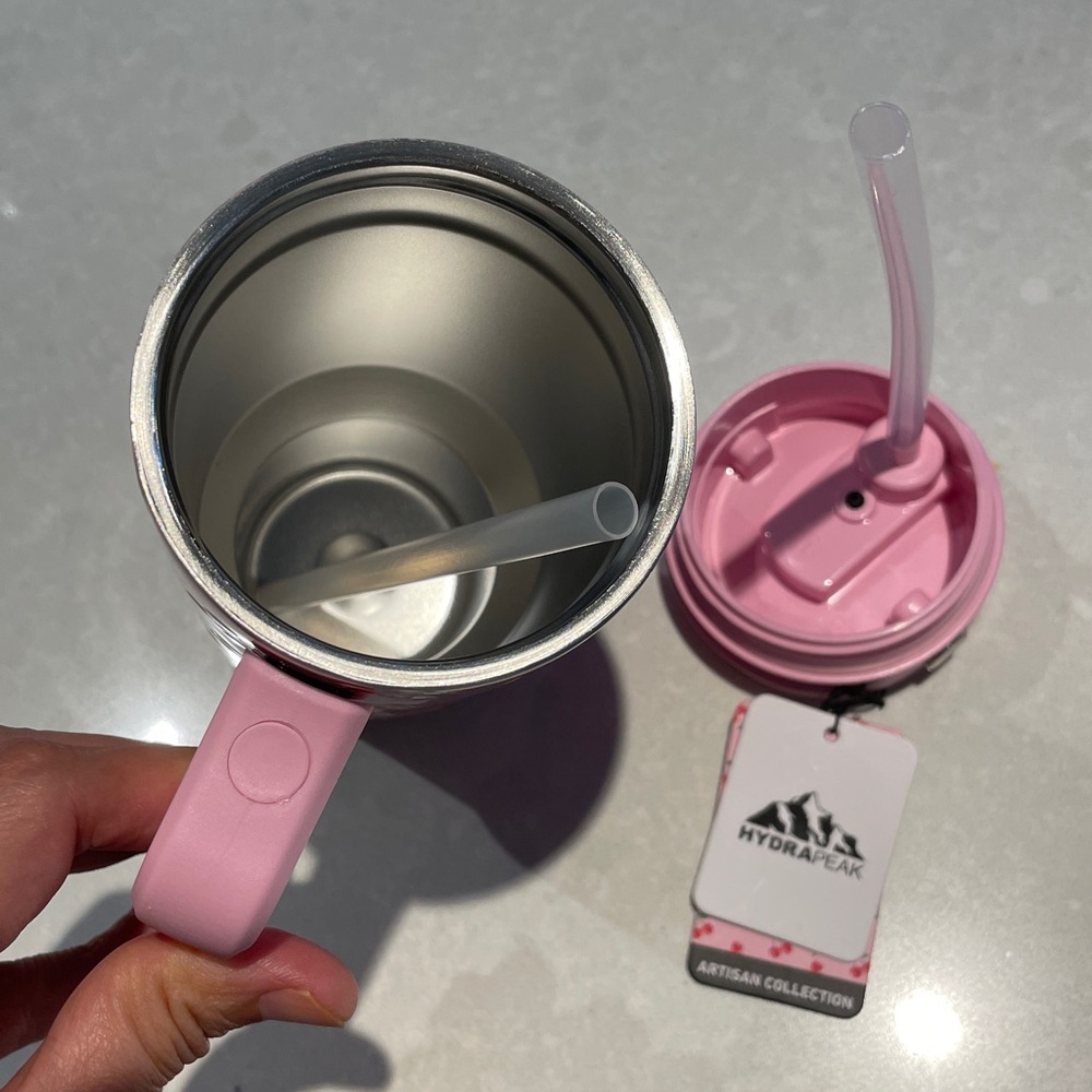 New Hydrapeak Voyager 18oz Tumbler Handle Stainless Steel bottle cherry & pink⭐️ - Picture 9 of 17